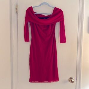 Petit Pois by Viviana G red body-con off the shoulder dress size L